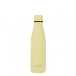 Puro Bottiglia ICON in acciaio con trattamento in polvere doppio strato 500ml Light Yellow