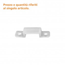 Clip per strisce LED 220V [927065] CLIP220  Larghezza: 27mm (totale), 14mm (interna) Altezza: 6mm