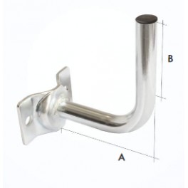 Supporto a muro 90° cm 20 capp. 100x60xa Supporto a muro 90° cm 20 capp. 100x60x4 Tubo 35x1,4 h 115 zinc. elettrolitica