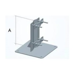 PIASTRA PER TERRAZZI Piastra 200x200x3 mm per posa terra pali  D.30/50 Zincatura Ele