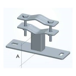 ZANCA EMILIA  10cm Zanca cm 10 “      TIPO EMILIA  p. 210x60x5 Z.F. Tubo  40x30x2 capp. 40x4 per pali d30-80 mm vi