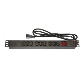 MULTIPRESA 9 PRESE FEMMINA IEC C13 PER ARMADI RACK 19"