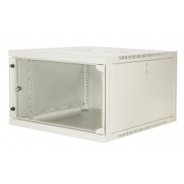 ARMADIO RACK 6 UNITA' DA MURO COLORE GRIGIO CHIARO H 370 X  P 630 X L 570 MM    PORTA IN VETRO