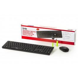 KIT TASTIERA ITALIANA E MOUSE WIRELESS E KIT TASTIERA ITALIANA E MOUSE WIRELESS CON PILE INCLUSE