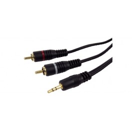 CAVO SPINA JACK 3,5MM-2XSP RCA 1,5M GOLD PLASTIC