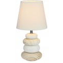 "NEVADA" LAMP. TAVOLO H31,6 SASSI CERAM. BIANCO/LEGNO