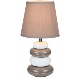 "NEVADA" LAMP. TAVOLO H31,6 SASSI CERAM. BIANCO/TORTORA