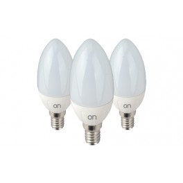 KIT 3 LAMPADINE LED OLIVA E14 5W BIANCO CALDO 3000K 400Lm