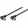 CAVO ANTENNA  SPINA/PRESA NERO 1,5M 90 ° CAVO ANTENNA TV SPINA/PRESA NERO 1,5M CON CONNETTORI A 90°