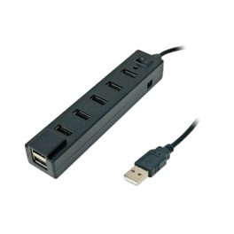 HUB 2.0 USB-A -  7 PORTE USB-A ATTIVO ISNATCH Hub attivo con 7 porte USB-A 2.0 e alimentatore esterno 5.0V 2A  si collega al com