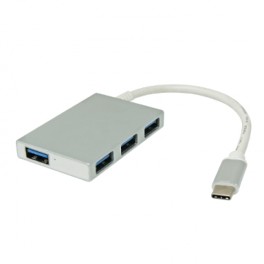 Hub type-c4 porte usb-a 3.0 Hub con connettore Type-C e 4 porte USB-A 3.0, si collega a notebook tramite cavetto integrato con s