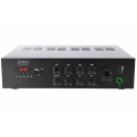 Amplificatore pa 100v - 50w usb/fm/bt AMPLIFICATORE PROFESSIONALE BLUETOOTH 100V / 50W CON MP3 E RADIO FM SCAN