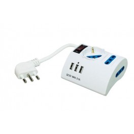 MULTIPRESA TAVOLO 2 PR.+1 SCHUKO+3USB SPINA 16A 90°+2 PRESE 10/16A BIPASSO+ 1 PRESA SHUKO + 3 PRESE USB 3500W