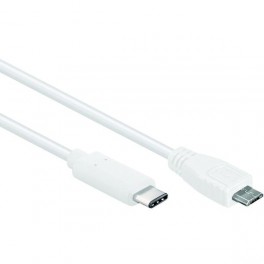 CAVO USB DATI E ALIM.SPINA TIPO C MICROB 1mt  BIANCO