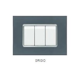 PLACCA VETRO JOY 5004BL-3 4P GRIGIO