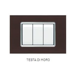 PLACCA VETRO GEM 6003BL-6 3P TESTA DI MORO