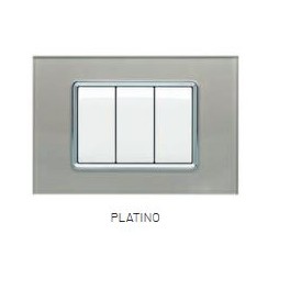 PLACCA VETRO GEM 6003BL-8 3P PLATINO