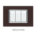 PLACCA VETRO GEM 6004BL-6 4P TESTA DI MORO