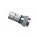 CONNETTORE  F VITE 6,8 mm VERDE CONNETTORE F SAT TV PER CAVO DA 6,8MM ANELLO VERDE CONF. 100 PZ    Connettore F maschio ad avvit