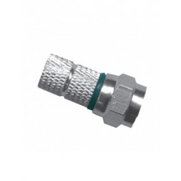 CONNETTORE  F VITE 6,8 mm VERDE CONNETTORE F SAT TV PER CAVO DA 6,8MM ANELLO VERDE CONF. 100 PZ    Connettore F maschio ad avvit