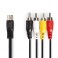 Cavo maschio DIN a 5 pin 4x RCA maschio Cavo maschio DIN a 5 pin - 4x RCA maschio | 1.0 m | Nero