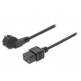 CAVO VDE  16A PER UPS C19  SHUKO Schuko Power Cable Tipo F (CEE 7/4) - IEC-320-C19 2.00 m Nero