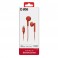 Auricolari semi in-ear MFI con microfono, tasti volume e tasto di risposta, connettore lightning, colore rosso