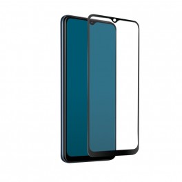 PELL.VETRO Full Cover per Oppo A16/A16s Pellicola protettiva in vetro temperato con bordi in silicone nero per Oppo A16/A16s