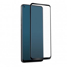 PELL.VETRO per Oppo A54 5G/A74 5G Pellicola protettiva in vetro temperato con bordi in silicone nero per Oppo A54 5G/A74 5G