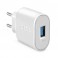 Caricabatterie da viaggio 100/250V 2100 mAh fast charge con porta USB, colore bianco