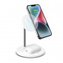 Stazione di ricarica wireless verticale 2 IN 1  per iPhone, telefoni Android, AirPods, auricolari TWS