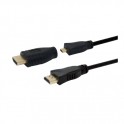 CAVO MICRO HDMI AM- DM.2M CON ADATTATORE CAVO HDMI A MICRO HDMI 4K CON ADATTATORE 2M