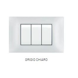 PLACCA TECNOPOL. T2 6002-04 2P GRIGIO CHIARO