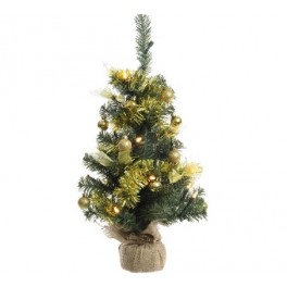 ALBERO DI NATALE 20 LUCI H.60CM VERDE/ORO DA INTERNO