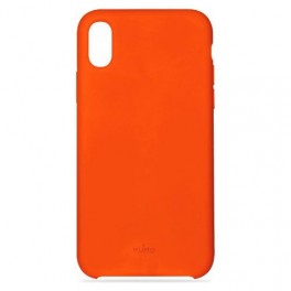 Puro Cover in Silicone Liquido con interno in microfibra per iPhone X 5,8" Arancione