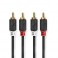 Cavo audio 2x maschio RCA | 2xmaschio 1M Cavo audio stereo 2x maschio RCA | 2x maschio RCA | Placcato oro | 1.00 m | Tondo | Ant